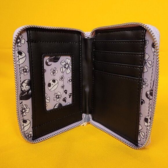 Loungefly Disney NBC Jack & Sally Floral Lavender Floral Zip Wallet NEW - Picture 11 of 12